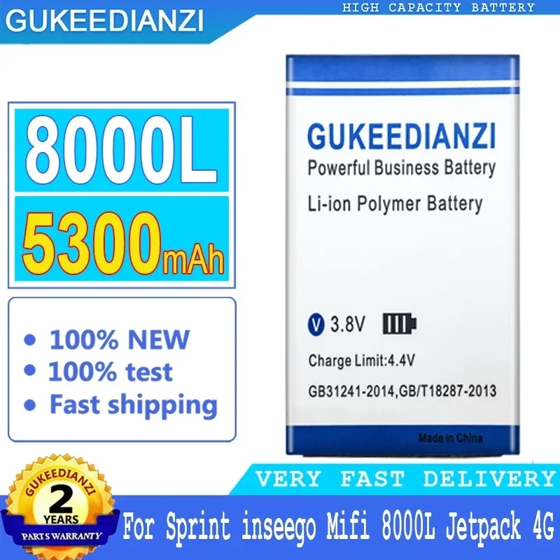 

5300mAh GUKEEDIANZI Battery For Sprint inseego Mifi 8000L Jetpack 4G 160002 Big Power bateria