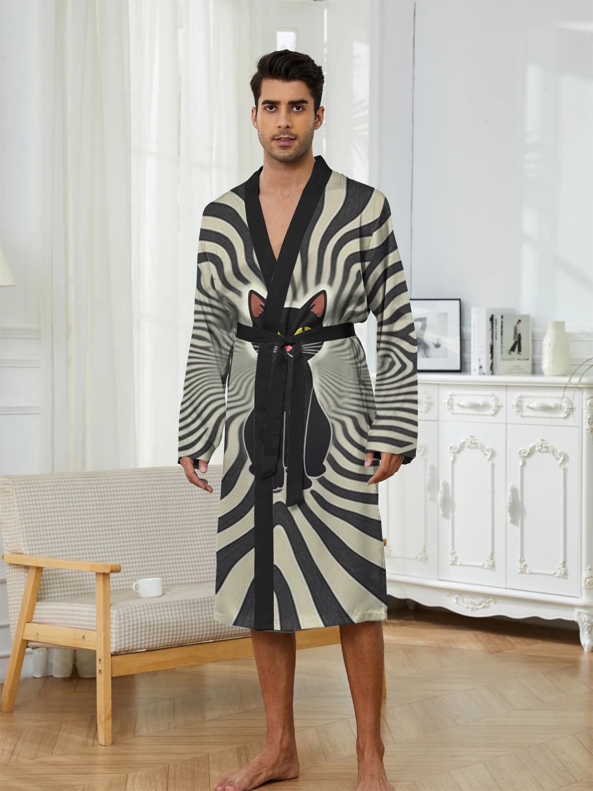1pcs Men's Robes 2026 Spring/Summer Sleepwear Sleepwear robe Graphic sleepwear Funny pajamas Breathable 3D Printed