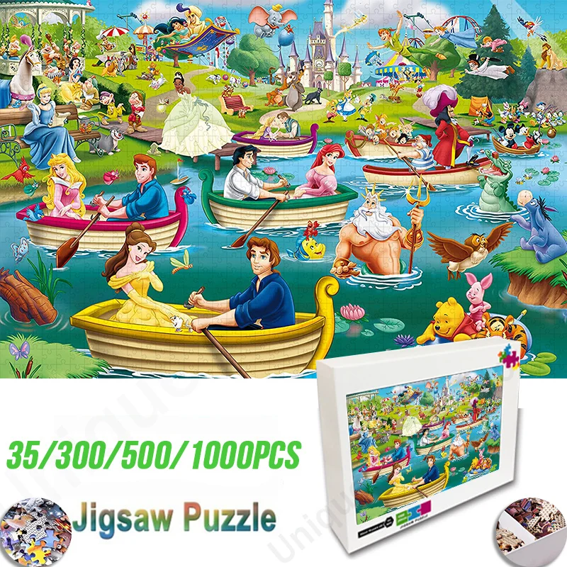 

Disney Character Collection Jigsaw Puzzle Disney Princess Aladdin Wooden Puzzle Assembled Jigsaw Educational Toys for Kids Gifts