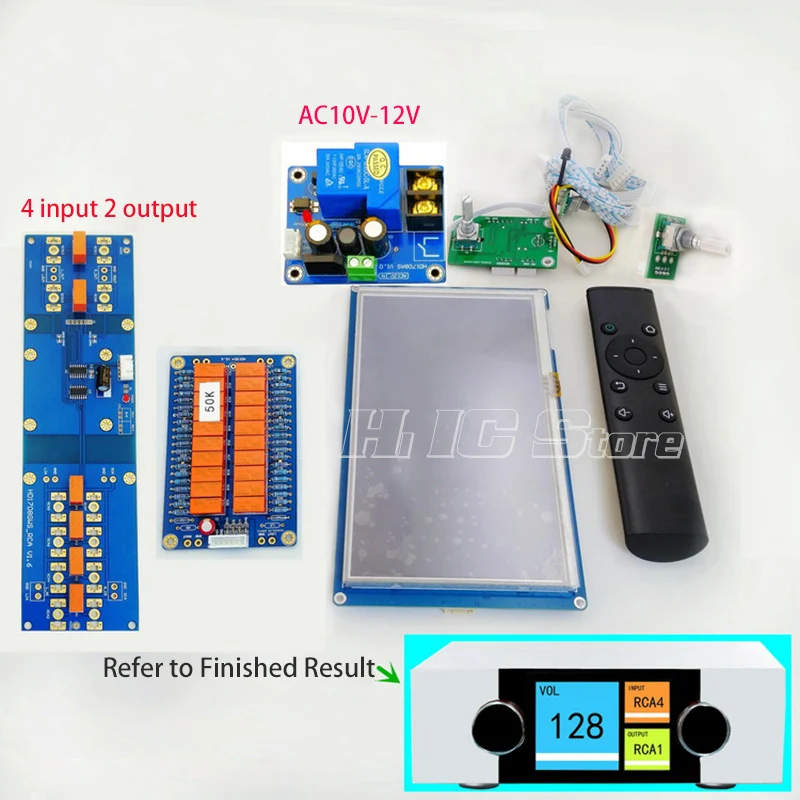 7 inch Colour Screen HiFi Infrared Remote Control Volume Control Adjust Board Amplifier Preamp Motor Relay Potentiometer