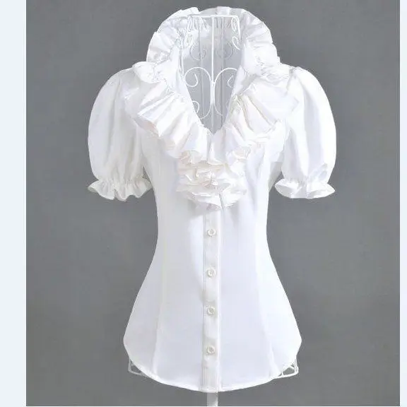 Bubble sleeve top women's summer 2025 new ruffle  short-sleeved shirt women's white foreign chiffon shirt women's summer wear