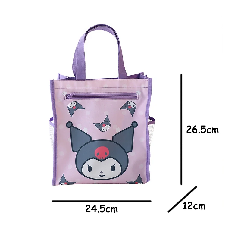 Sanrio Hello Kitty borse a prova d'acqua Cute Kuromi Double Layer Tote Bag Cinnamoroll Melody Anime Art Pack Shopping Bag regali