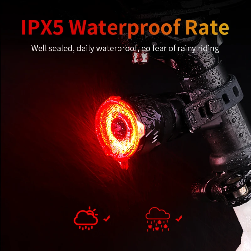 

Bicycle Light High quality Smart Brake Sensing Bicycle Rear Light LED Rechargeable Waterproof Bike Light Bicycles Accessories