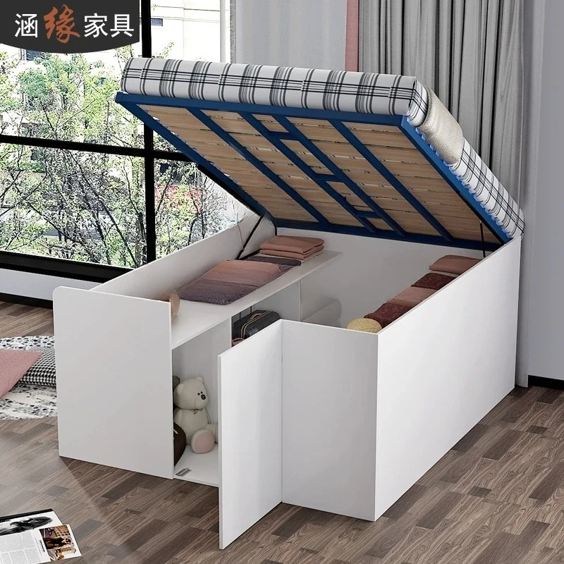 tatami storage bed multi-functional wardrobe bed high box storage bed  small apartment view 3