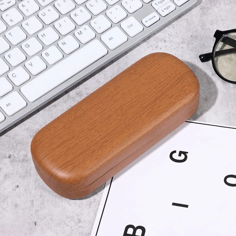 Fashion Waterproof Wood Grain Glasses Box Women Men Portable Reading Glasses Sunglasses Case Eyewear Protector