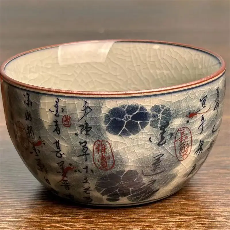 Blue and White Tea Cup, High-looking Master Cup, Household Anti-scalding Retro Ceramic Tea Cup,tea Maker Luxury Colorful Gift