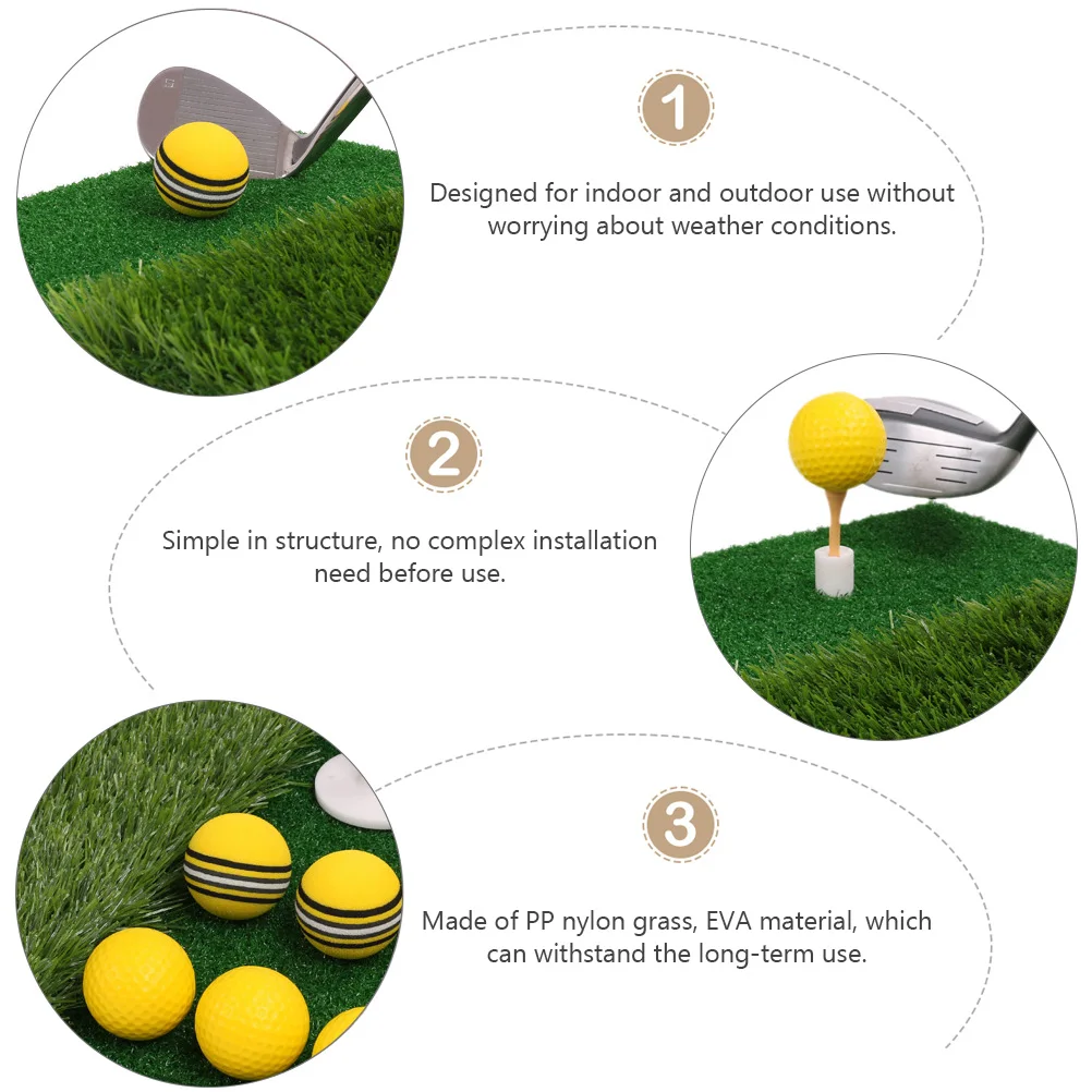 

Golf Hitting Mat PP Nylon Grass EVA Material Portable Foldable Practice Aid Use Golfing Skill Training Tool