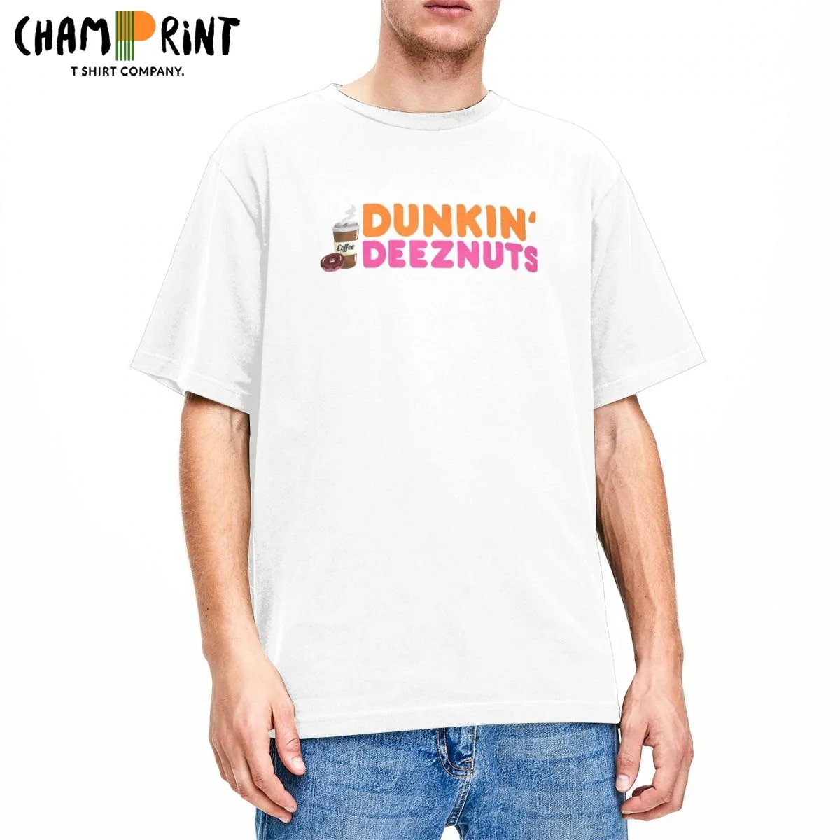 Забавная Мужская футболка Dunkin Deez с изображением орехов, темного кофе, Повседневная футболка с круглым вырезом, хлопковая футболка, женская одежда