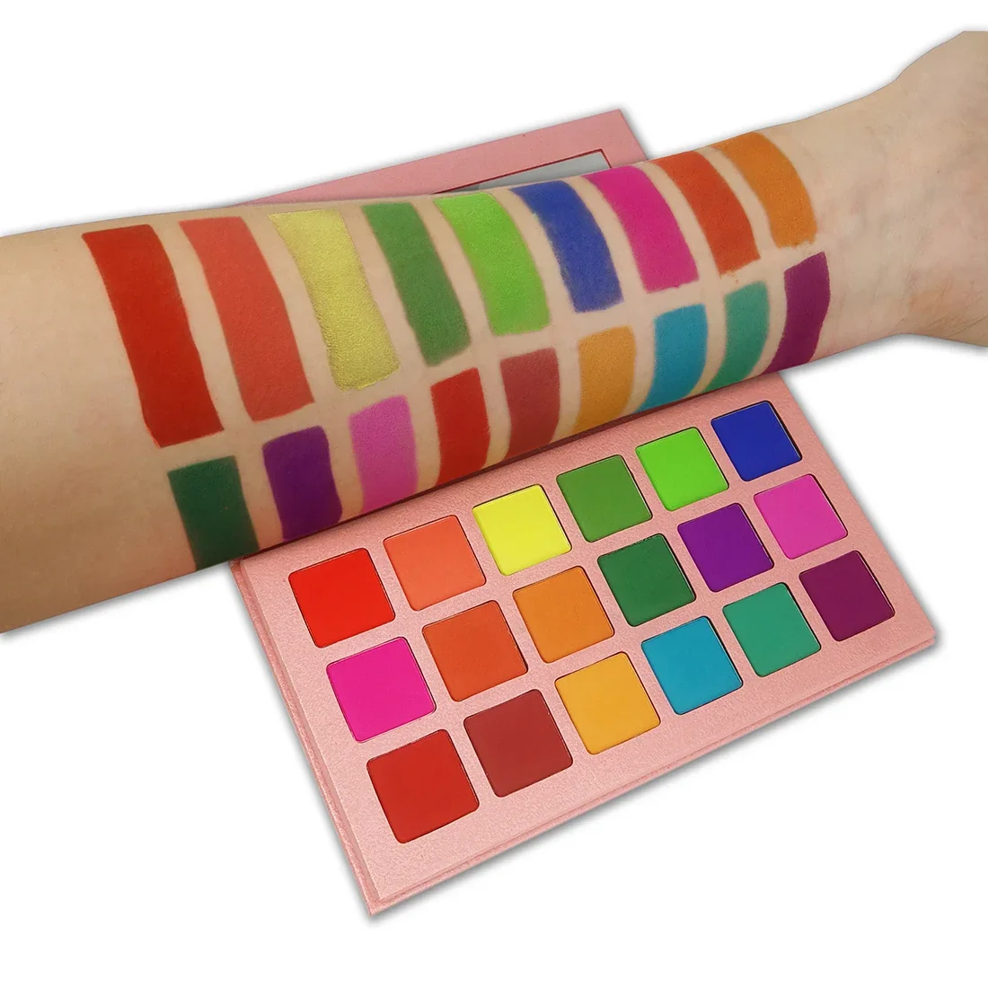 15 Farben vegane Puder-Lidschatten-Palette Private Label Rosa Lidschatten-Palette Glitzer-Make-up Großhandel individuelles Logo