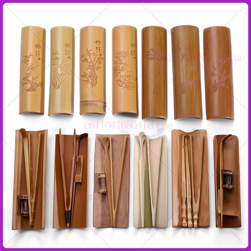 

Чайный сервиз из бамбука, лотос, медитация в стиле дзен, полный набор чайных ложек, чайных ложек, чайных зажимов