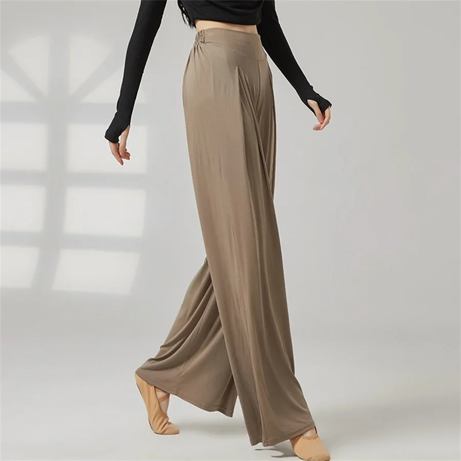 여성 클래식 댄스 트레이닝 플레어 팬츠 통기성 루즈핏 여성 발레 모던 댄스 공연 우아한 바지