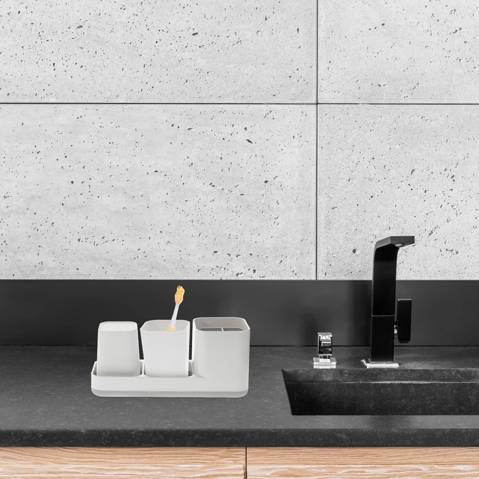 

1Pcs Toothbrush Storage Rack ABS Plastic Practical Bathroom Accessory Wash Cup Holder for Dormitory Hotel Toiletry Storage Rack