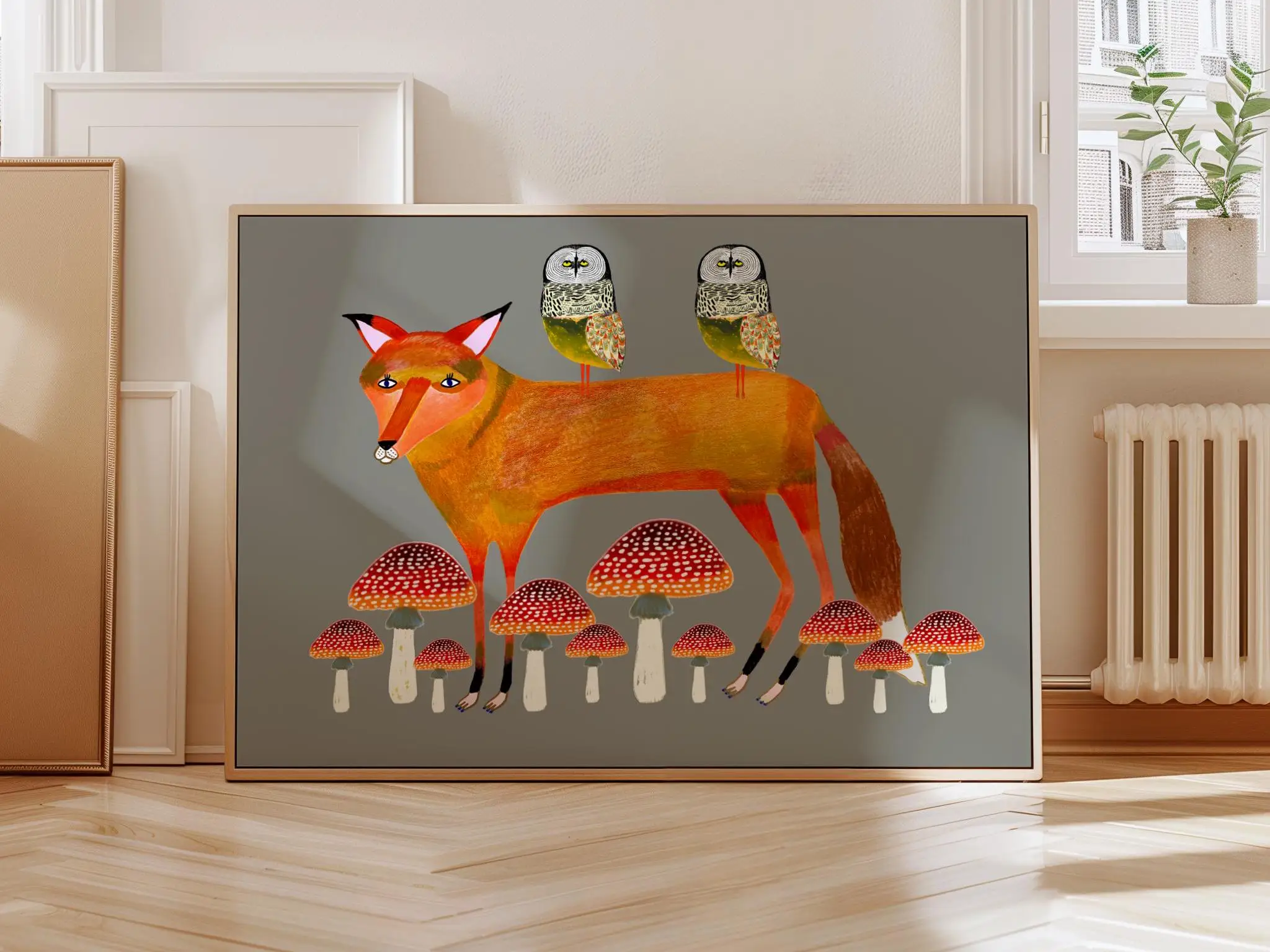 Magical Fox Art Print, Bright Home Decor, Wall Decoration for Kitchen, Bedroom, Living Room, Office, House Warming Home Decor