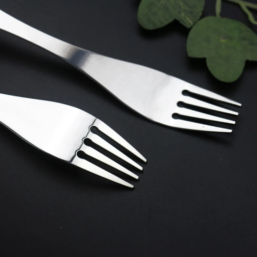 

2 Pcs One Body Stainless Steel Spoon Fork Travel Multifunctional Outdoor Tableware
