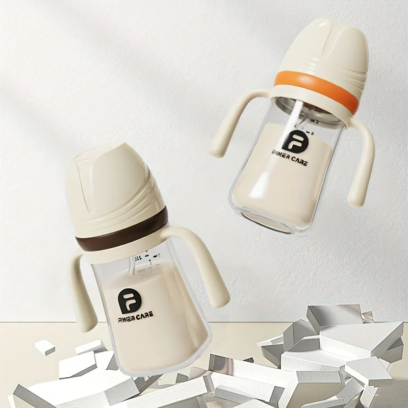 Детская бутылочка емкостью 240 мл, подходит для воды и смеси, с ручкой и крышкой, легко держать, бутылочка для кормления унисекс - идеальный подарок