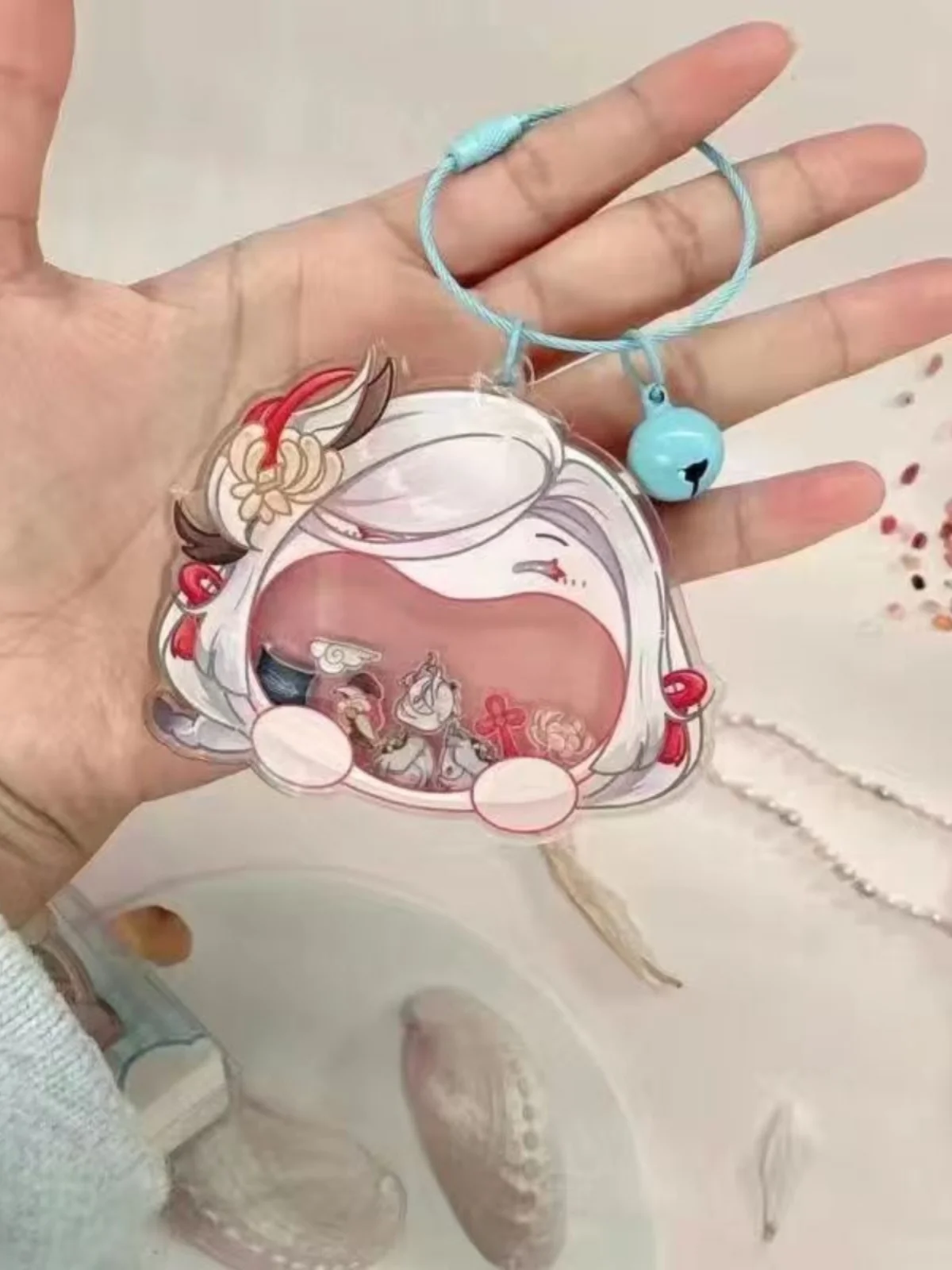 Anime Genshin Impact Keqing Nahida Cosplay Big Mouth YoYo llavero accesorio Ambitus