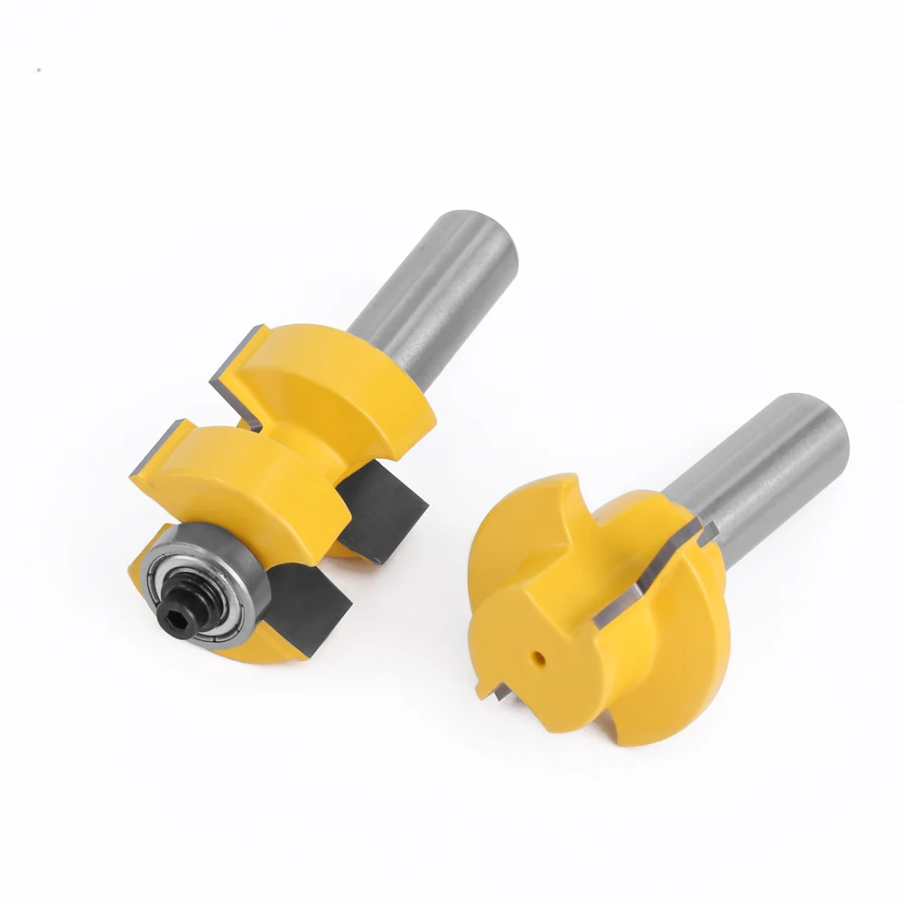 LA VIE 2 Chiếc 12Mm 1/2 Vỏ T-Khe Cắm Vòng Bi Vuông Răng Tenon Bit Dao Phay Khắc Router bit Bộ Cho Chế Biến Gỗ