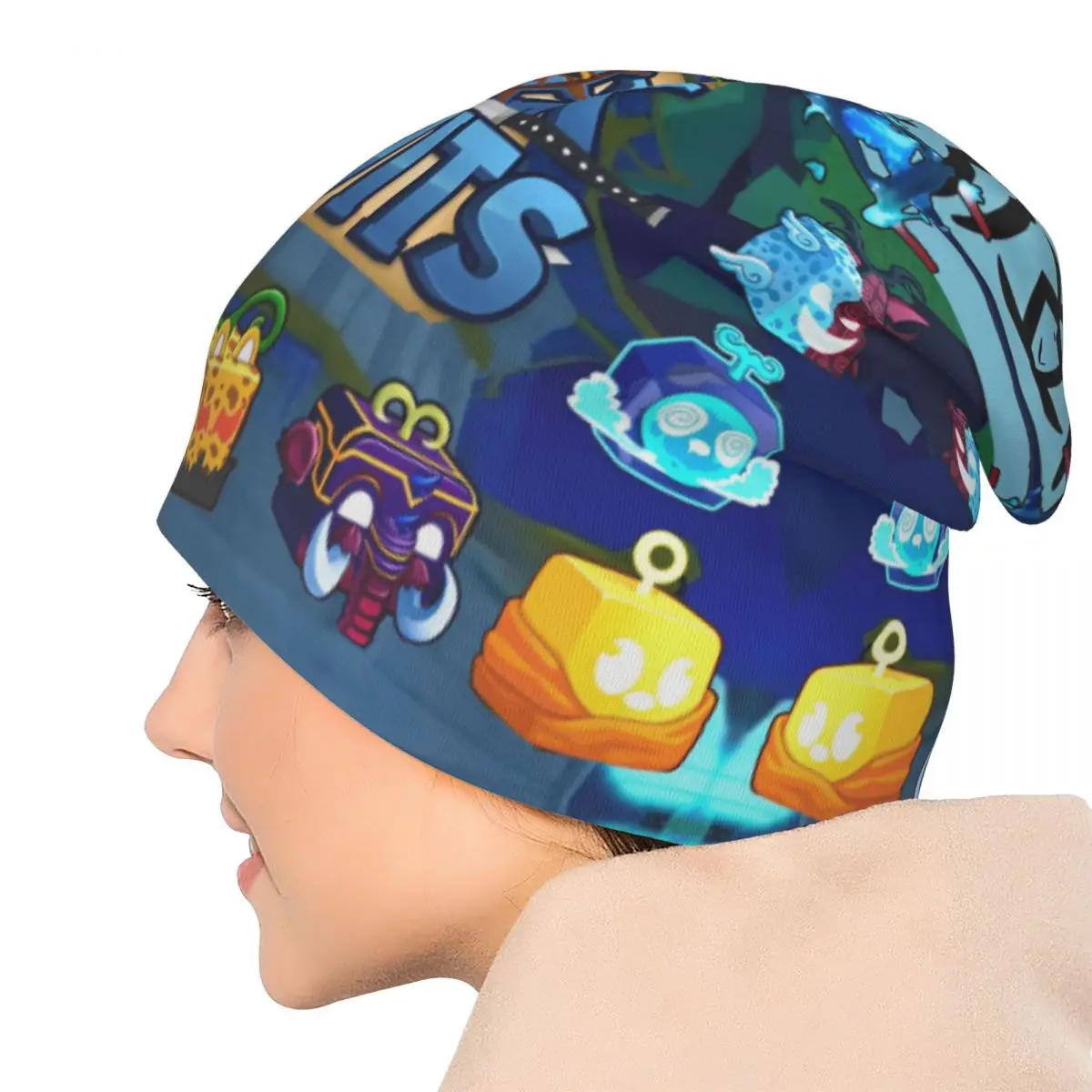 Blox الفواكه الألعاب لعبة بونيه القبعات عادية في الهواء الطلق Skullies قبعة حريمي Robloxx للرجال النساء الصيف رئيس التفاف قبعات