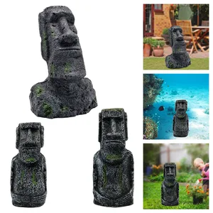 Paskalya adası Kafa Süsleme Akvaryum balık tankı Peyzaj Dekor, Masa Üstü Teraryum, Moai Heykelleri moai heykelinin en çok satan 8 ürünü-no. 2