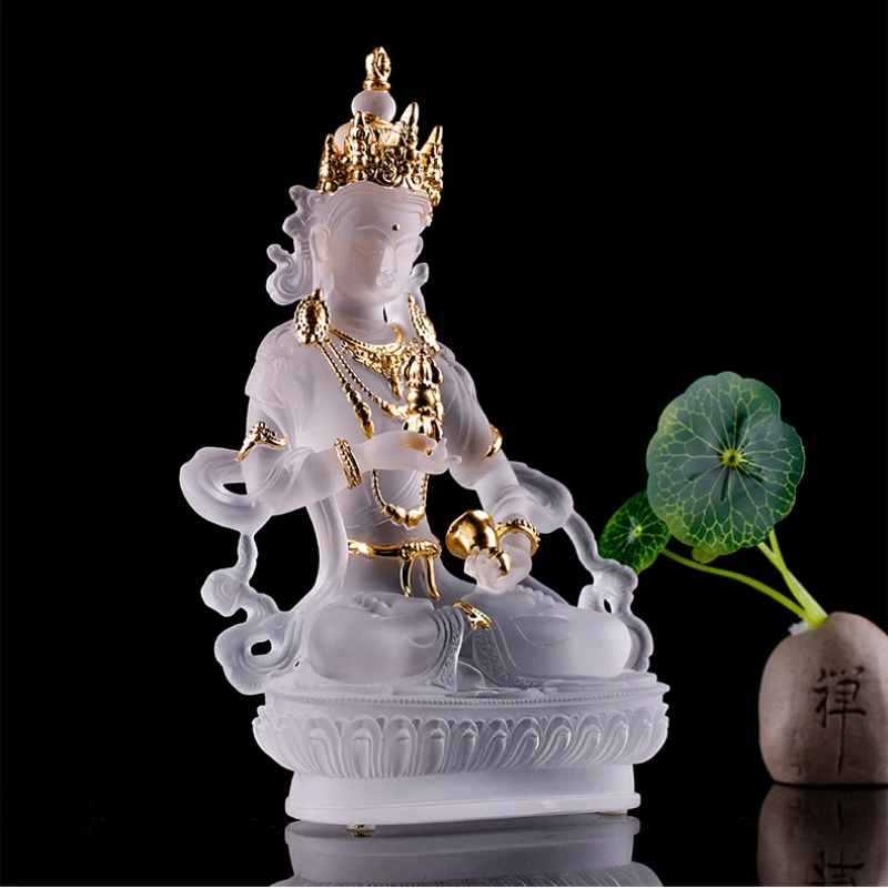 Imagem -02 - Vidro Transparente Vajra Buda Estátua Enshrine Estátua Decoração Casa Altura 12cm 22cm Decoração Templo Boa Sorte Feng Shui