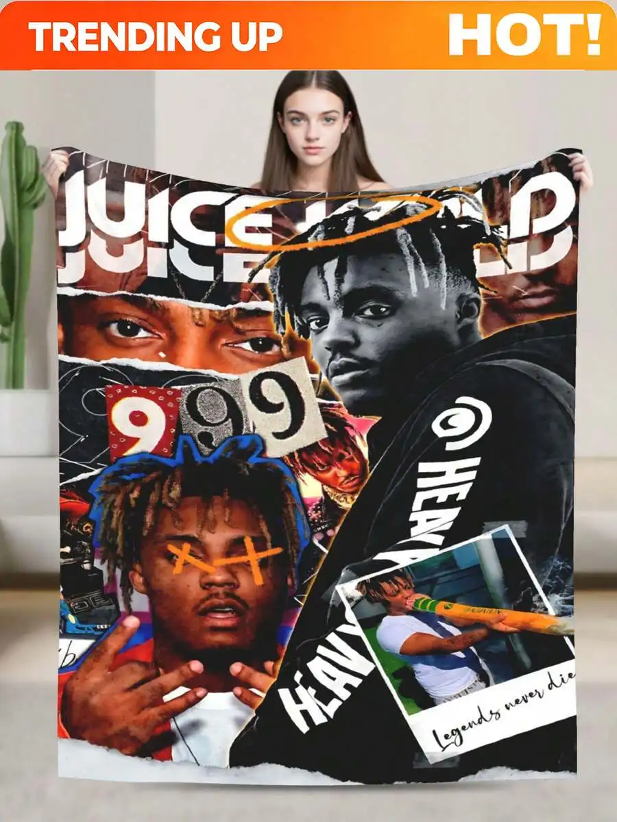 Customize Juice Merch WRLD Throw Blanket Warm Blankets Breathable Air Conditioner Blanket For Car Classic Outdoor Blankets For P