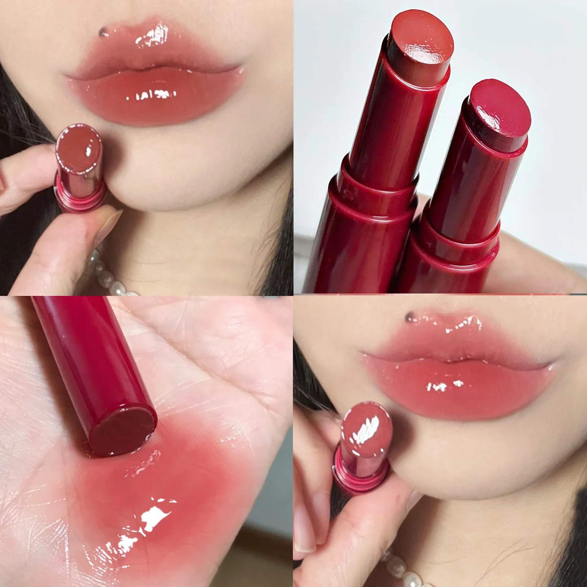 Mirror Water Light Solid Lipstick Pencil Sexy Red Lip Tint Long Lasting Non-stick Cup Jelly Lipstick Pen Makeup Lips Cosmetics