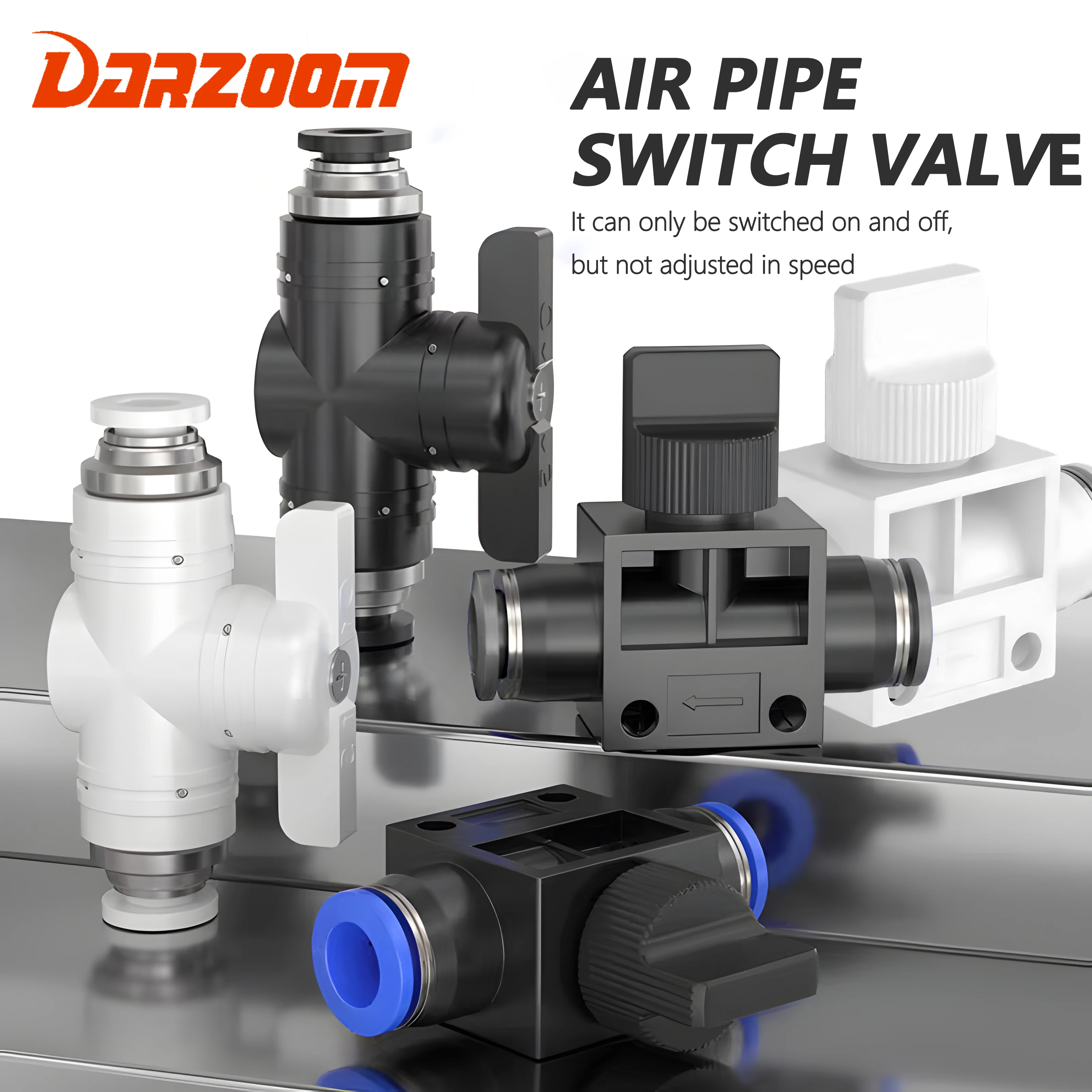 Pneumatic Accessories BUC/HVFF Air Pipe Air Valve Switch Valve 4/6/8/10/12/14/16mm Manual Straight-Through Valve Quick Connector