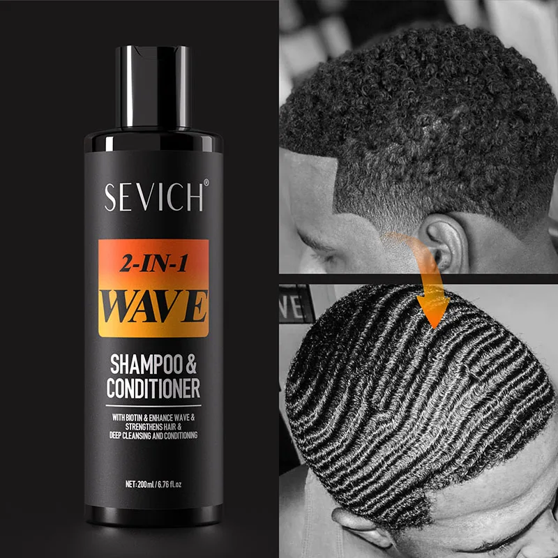 200ml Biotin Wave Shampoo 360 Style Deep Sport Waves Strong Hold Waves Control Hair Styling Paste Wavy Cream For African Men