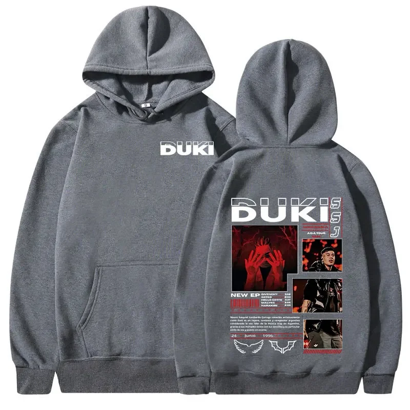 Rapper Duki ADA Tour Merch Hoodies Herren Damen Kleidung Mode Hip Hop Übergroße Kapuzenpullover Lässiger Langarmpullover