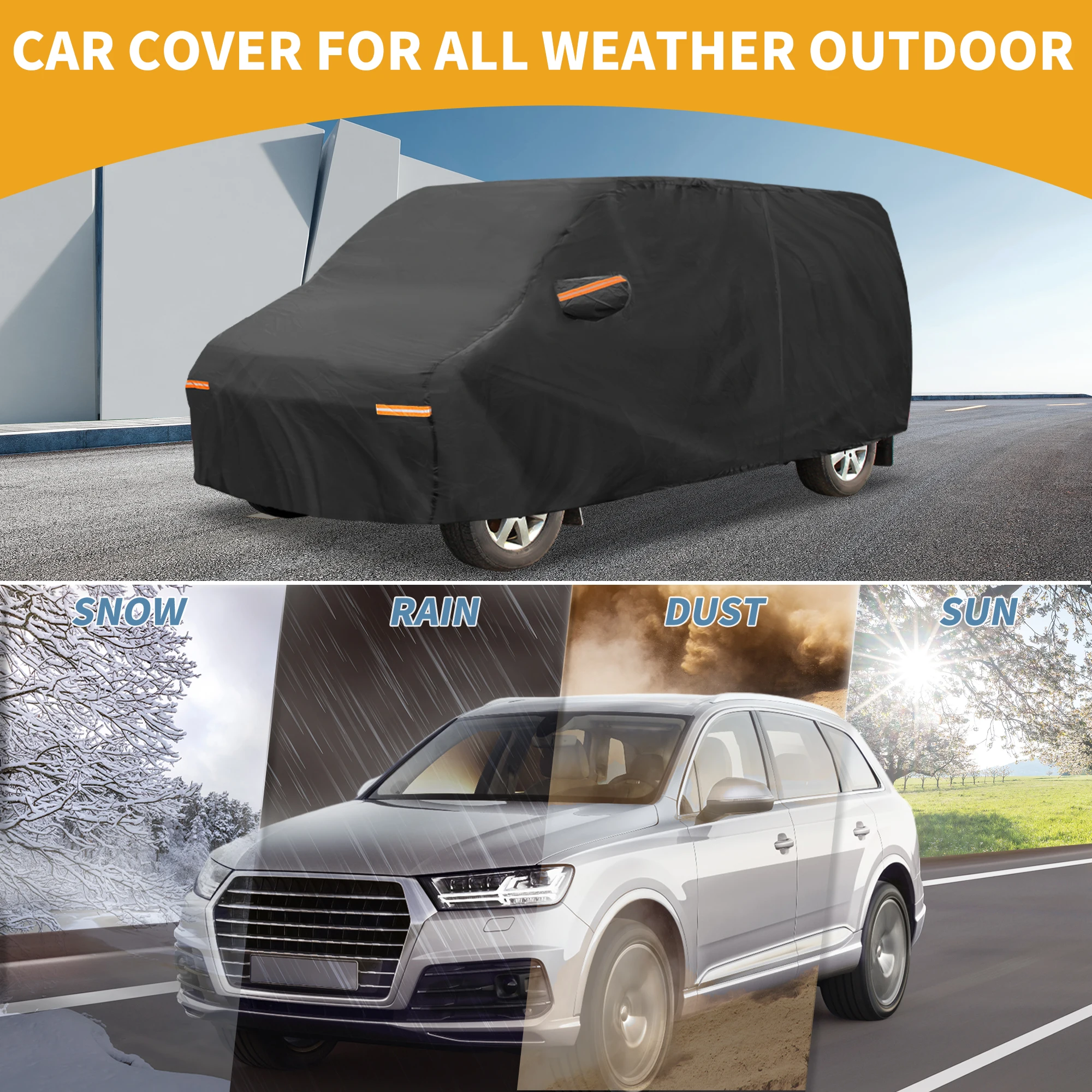 

Чехол для автомобиля Uxcell всепогодный для Ford E-Series, черный, 190T-Pu, с левой молнией