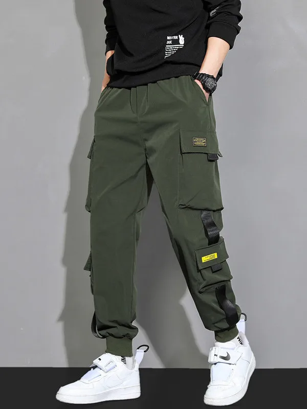 

Повседневные рабочие брюки для мужчин, осенне-весенние спортивные штаны в гонконгском стиле, укороченные, для активного отдыха и досуга