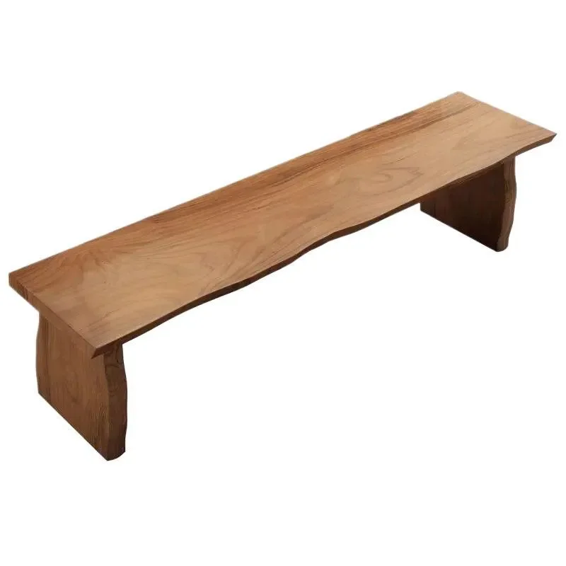 Nordic Solid Wood Bench Irregular Log Entryway Shoe Stool Wall Mounted Wabi Sabi Style for Home Clothing Store Homestay Decor