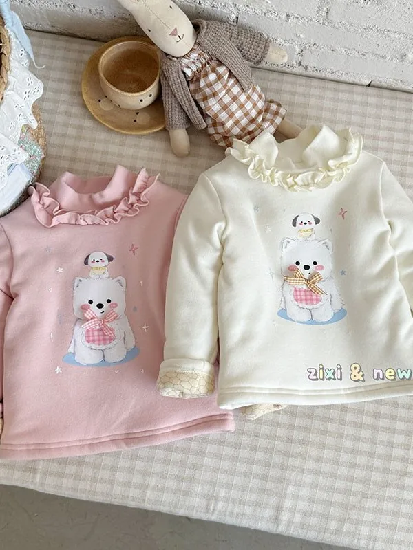 

Ultra-Thi Baby Long Sve Cotton T-irt Comfortable Tee-Layer Sandwich Cotton Autumn Winter Thiened Base irt Trendy
