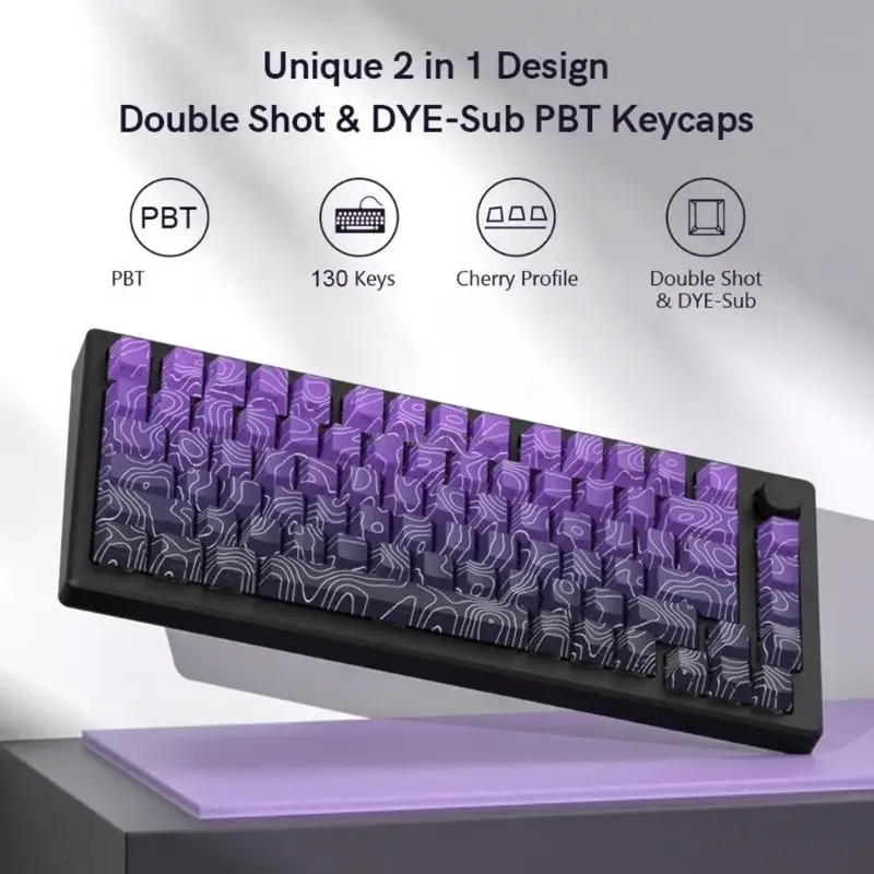 

OEM PBT Keycaps Contouring Lines Side Printing Keycap For Mechanical Keyboards