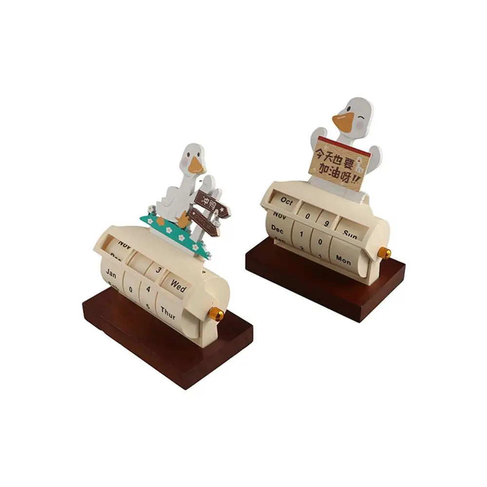 Miniature Art Ornament Perpetual Date Calendar Schedule Reminder Desktop Ornaments Rotating Desk Calendar Adjustable