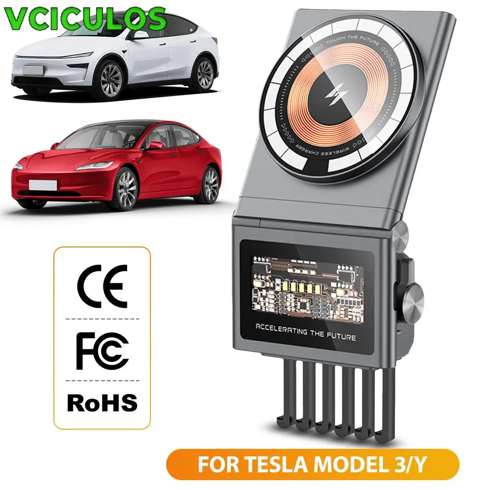 

1Pc Magnetic Car Mount Car Phone Holder For Tesla Model 3 Model Y 15W Wireless Charging Stand MagSafe Car Interior Accessories