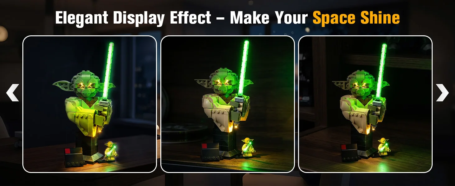 BrickSoul LED-Beleuchtungsset, geeignet für Lego Yoda Büste 75438 Modell, Bausteine nicht im Lieferumfang enthalten – Detail 1