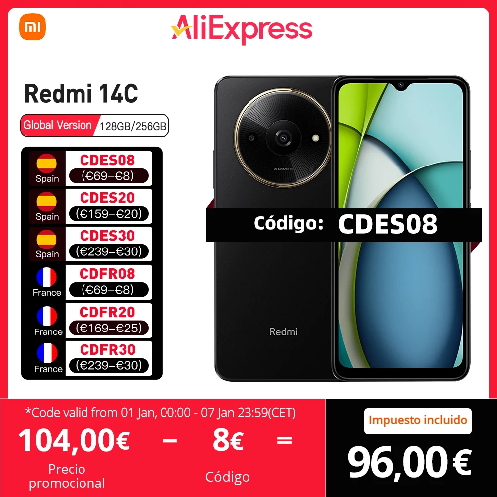 Xiaomi Redmi 14C European Version 4GB+128GB MediaTek Helio G81-Ultra 6.88