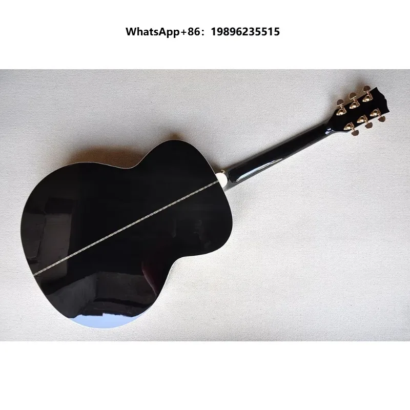 Black 43 Inches Acoustic Guitar SJ200 Model Custom Made