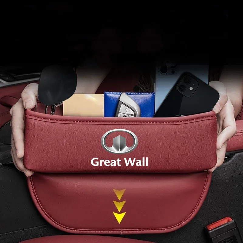 For Great Wall HAVAL GWM M4 STEED Poer Wingle 5 Haval  Leather Car Seat Gap Crevice Slot Storage Box Organizer Auto Accessories