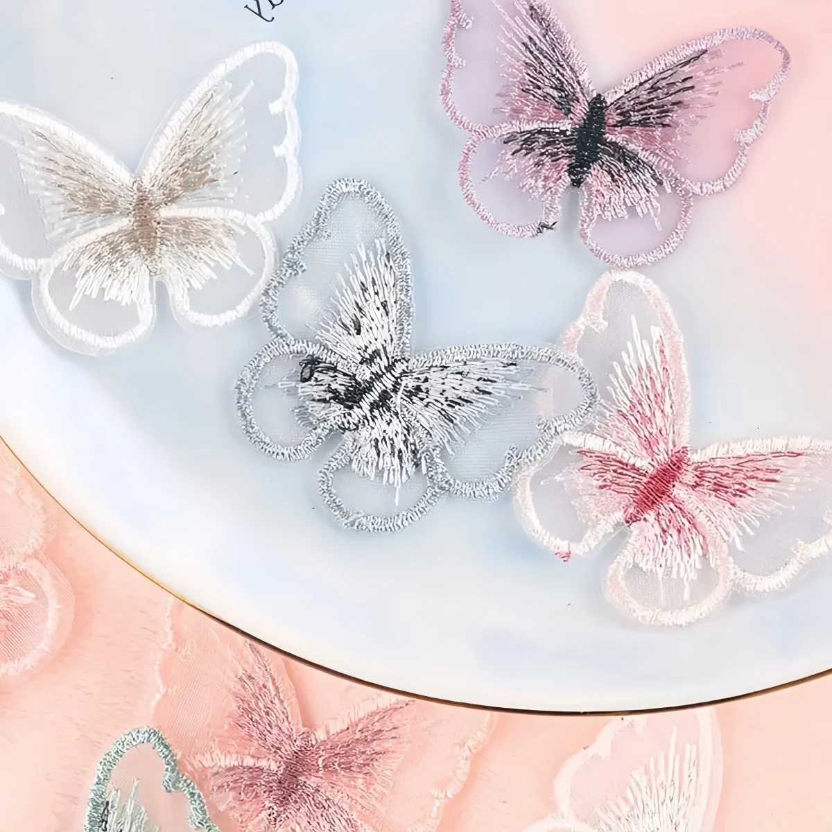 10 Stück/Set Bestickte Netz-Schmetterlings-Aufnäher Mehrfarbige Kleidungsapplikationen für DIY Handarbeiten Handbekleidungs-Deko Nähzubehör – Detail 6