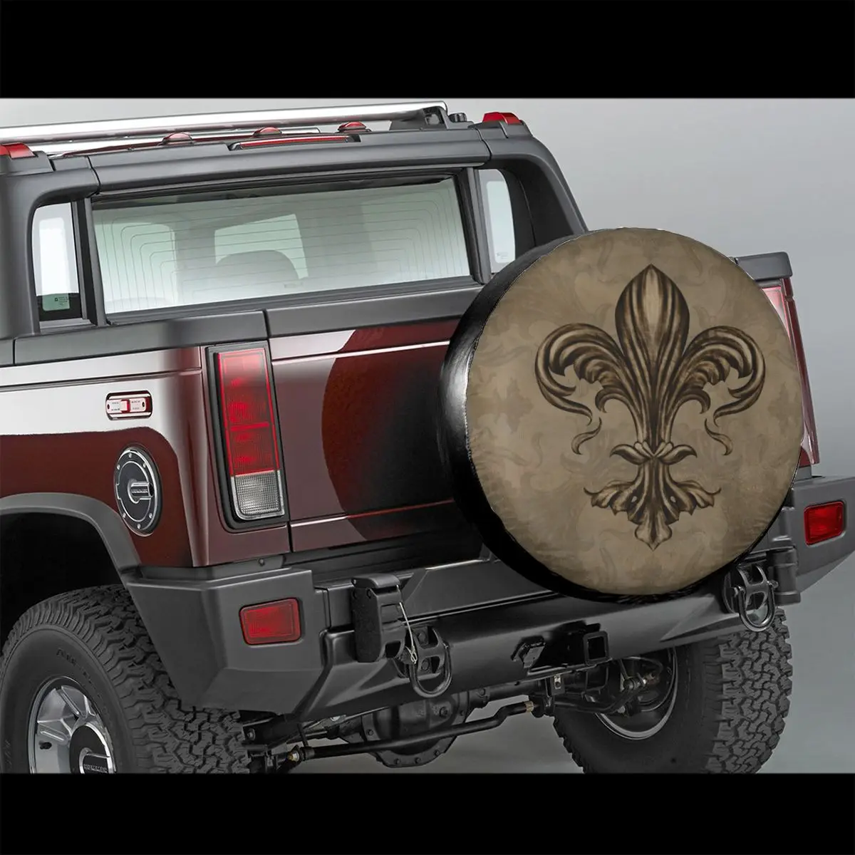 Fleur De Lis Lily Flower Spare Tire Cover for Jeep Mitsubishi Pajero Fleur-De-Lys Car Wheel Covers 14