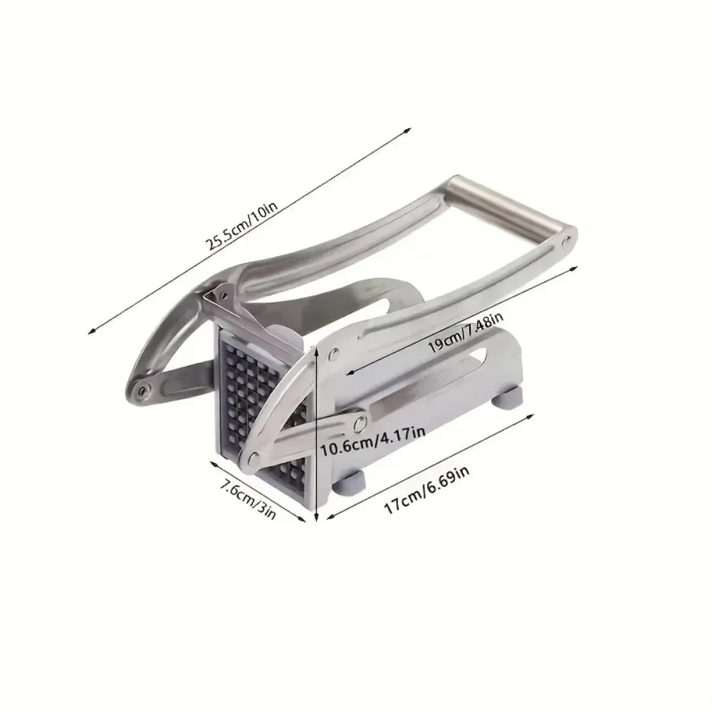 Food Grade Stainless Steel Vegetable/chips Chopper, with Non-slip Suction Cup Base with Replacement Blades  1pcs Potato Cutter