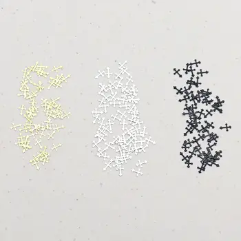 100個十字架金屬美甲飾品,金色、銀色、黑色金屬美甲釘,3D美甲裝飾配件 10 最佳銷售 釘十字架吊墜 - №8