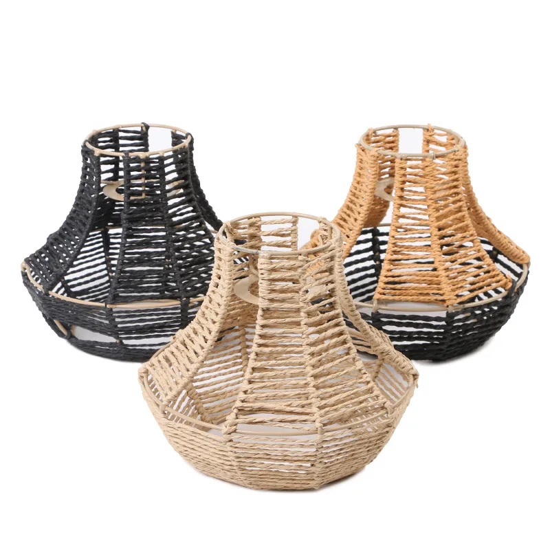 

Lighting Chic Cover Boho Handmade Creative Shade Paper Lamp Pendant Unique Light Artistic Fixture Lampshade Woven Decorative