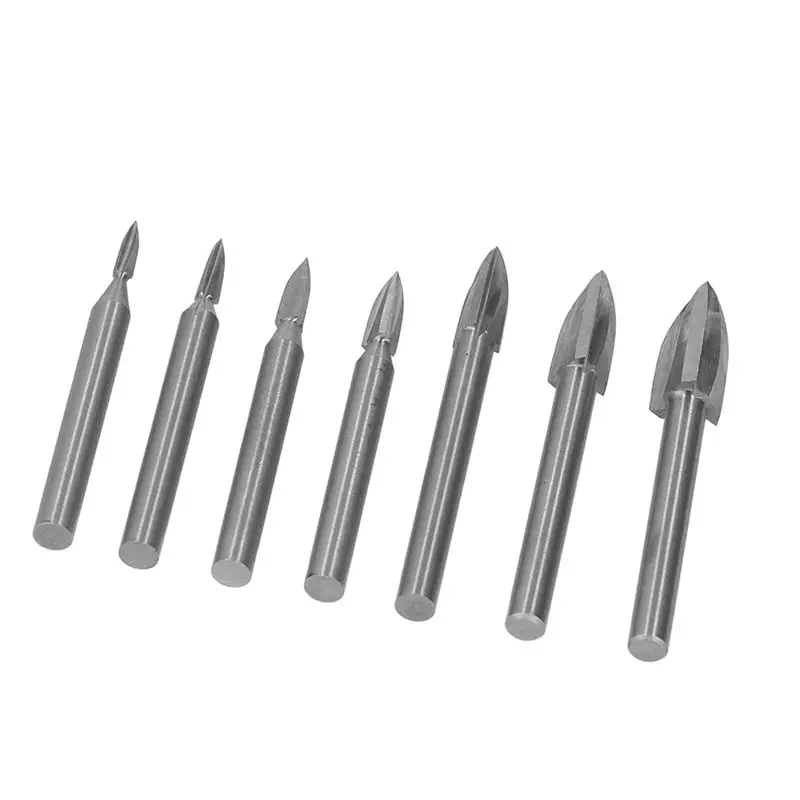 

AEE2-7Pcs Engraving Drill Bit 6Mm Shank High Speed Steel Carving Tool For Woodworking