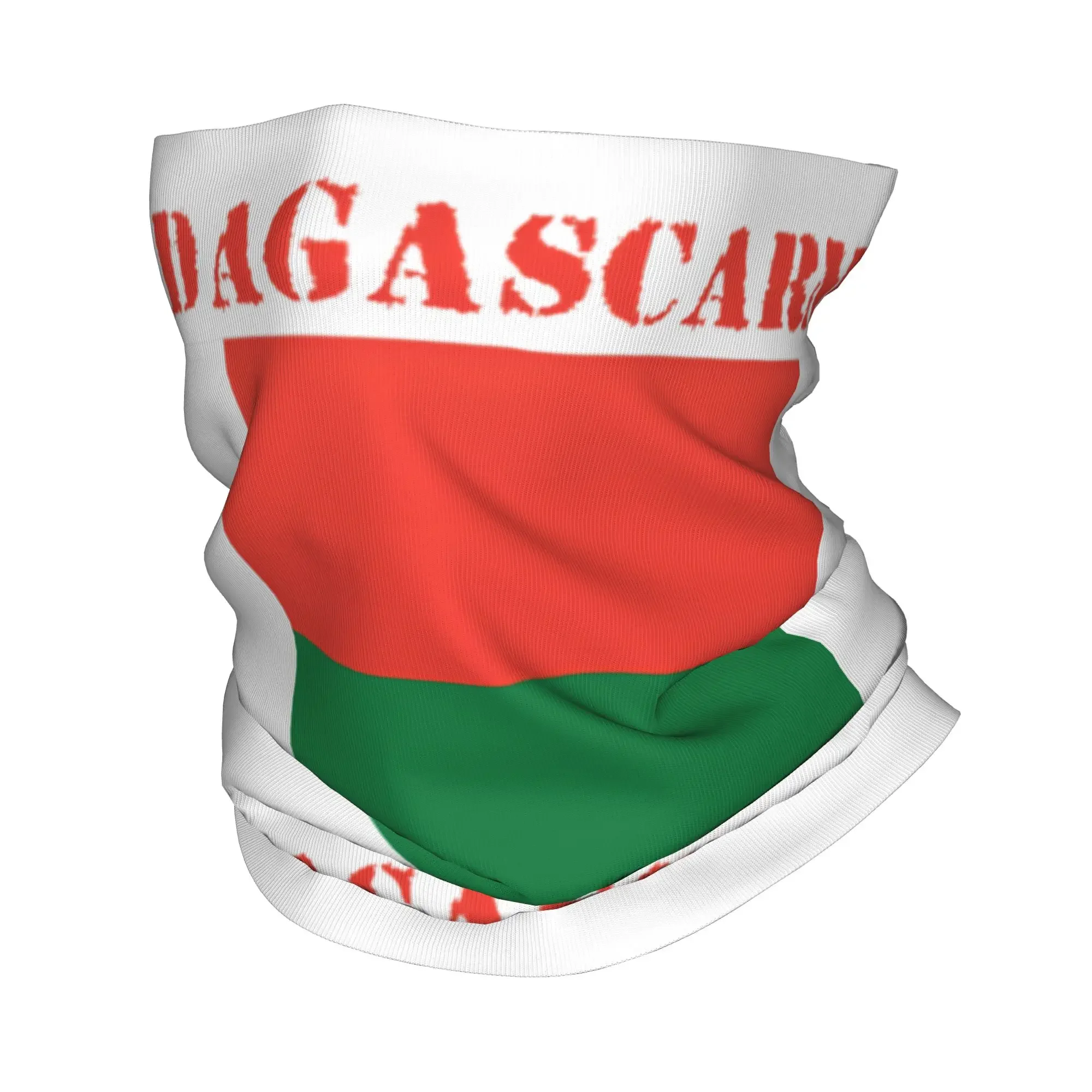 Madagascar Flag Bandana Winter Neck Warmer Men Windproof Wrap Face Scarf for Hiking  Gaiter Headband