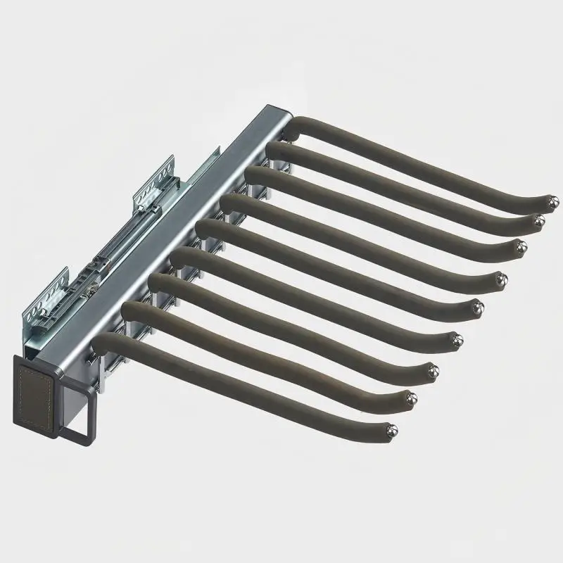 Five Items Wardrobe Right Left Side Mounted Aluminum Alloy Telescopic Pants Rack, Multi-Functional Trousers Storage Hardware