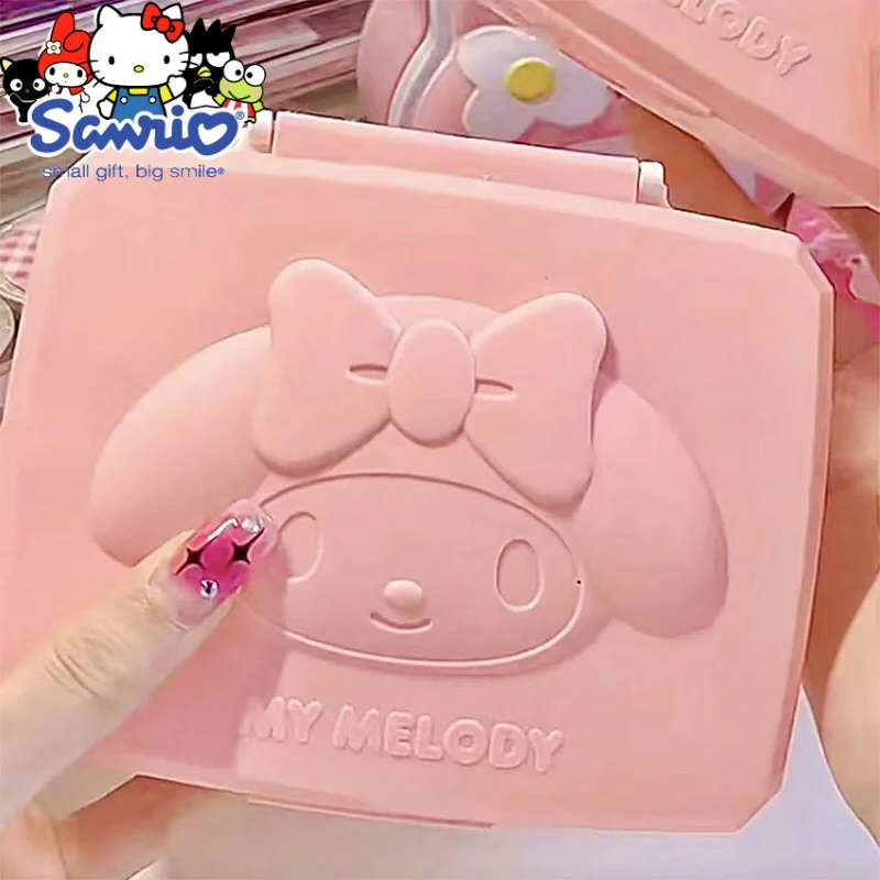 

Kawaii Sanrios My Melody Storage Box Anime KT Cat Clamshell Cotton Swab Stationery Headpiece Storage Box Gifts Toys for Girls