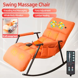 DAMEIDA Upholstered Recliner Shoulder Neck Kneading Massage Full Body Vibration Heating Comfortable Swaying Massage Chair